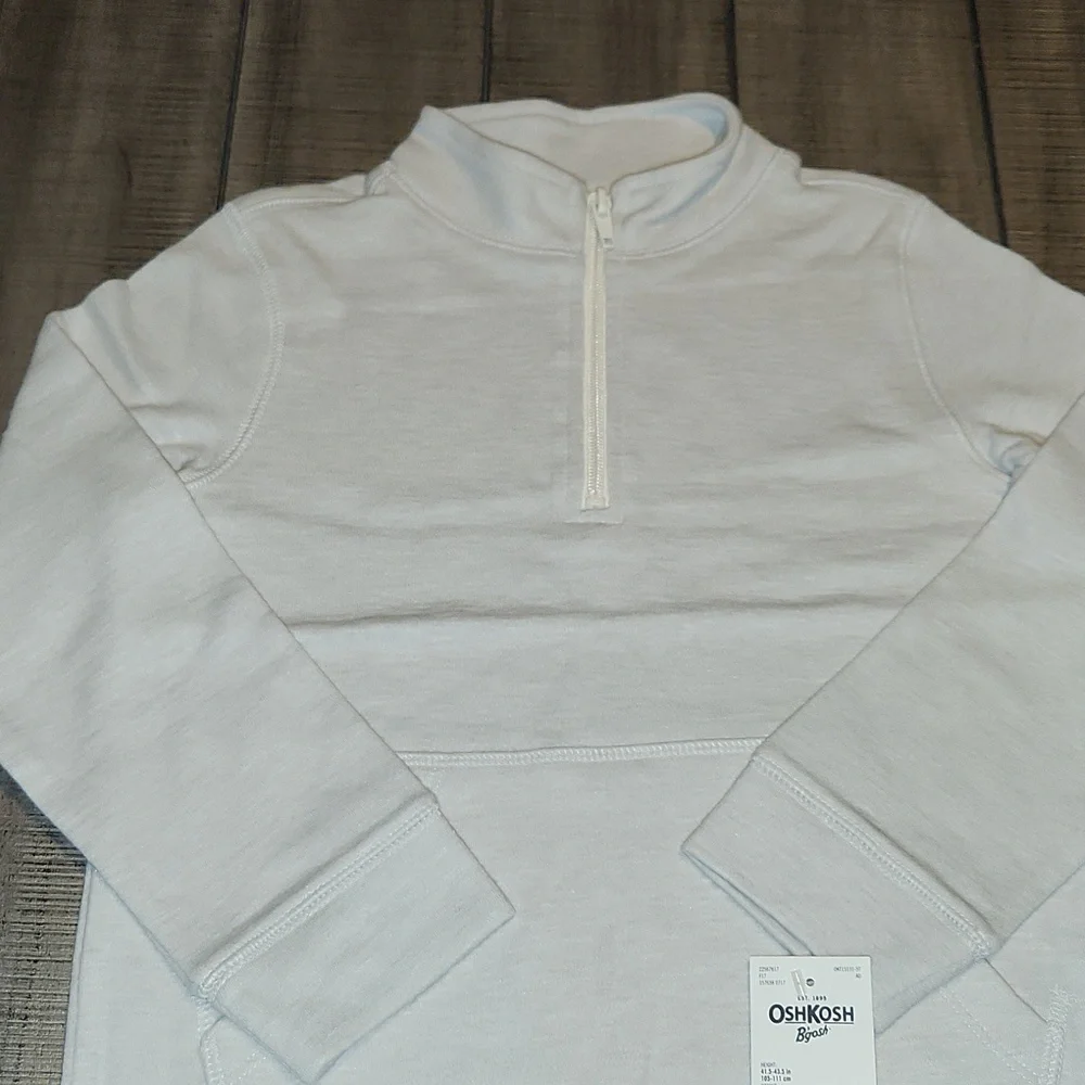 NWT OshKosh White/Cream Quarter-Zip Pullover